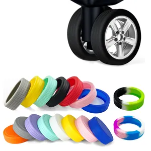 Luggage Wheels Protector Silicone Wheels Caster Shoes Travel Luggage Suitcase Reduce Noise Wheels Guard Silicone Cover