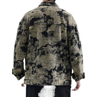 2025 Retro traditionelle chinesische Malerei Kunst Jacquard Jacke High Street Style Casual Coat mit teurer Gefühls front