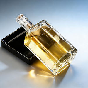 Botella <span class=keywords><strong>de</strong></span> Vidrio Cuadrada <span class=keywords><strong>de</strong></span> 375ml, 500ml, 750ml para Vodka, Ginebra, Sherry, con Tapa - Product Image 2