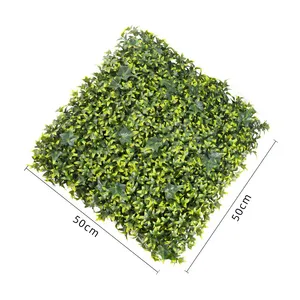 Alfombra de hierba para jardín Vertical, Seto de planta de pared, follaje, verde, boj Artificial