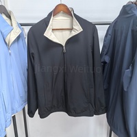 Veste d'hiver décontractée pour homme, coupe-vent, imperméable, réversible, à capuche, à manches longues, avec logo personnalisé sur le devant, pour la randonnée, vente en gros