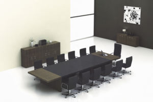 طاولة مؤتمرات بتصميم عصري مع ضمان التجارة، مخصصة حسب الطلب، مصنوعة من الخشب المضغوط المغطى بالقشرة، مكتب اجتماعات كبير مستدير مع شهادة - Product Image 6