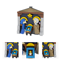 Imagen del Nacimiento de Jesús, Calcetines Creativos, Kits de Ladrillos MOC, Contenedor, Ladrillos DIY, Bloques de Construcción, Juguetes para Niños MOC1715
