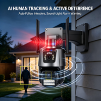 Alarme sonore et lumineuse de haute qualité, interphone audio unidirectionnel, vision nocturne couleur, détection de mouvement, étanche IP66, WiFi extérieur