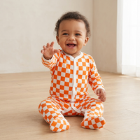 Pijama de Bebé con Estampado de León Amarillo, 100% Algodón, Manga Larga, Unisex, con Pies Cubiertos
