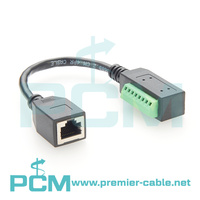CAT5 CAT6 RJ45 soket wanita ke 8 posisi Terminal sekrup blok kabel Pigtail untuk PoE Data RS232 RS422 sinyal kontrol, colokan RJ45