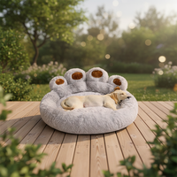 Lit pour chien et chat pliable, durable, design classique et tendance, toutes saisons, chaud, en peluche, confortable, motif à carreaux, pour petits et grands chiens
