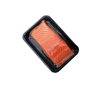 Barquette d'emballage sous vide en PET jetable, durable et recyclable, avec bande de fixation, forme rectangulaire, pour steak