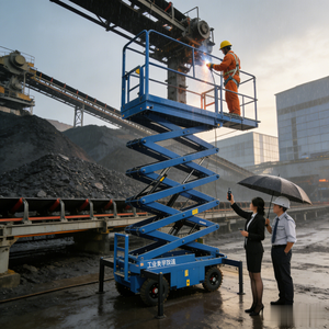 Nouvel élévateur mobile électrique hydraulique en aluminium de 10 m pour une personne, capacité 1 tonne, idéal pour la construction, la maison et les hôtels, garantie 5 ans - Product Image 1