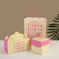 Boîte à gâteaux personnalisée pour desserts faits maison, sac fourre-tout en carton, emballage pour mousse, boîte cadeau avec impression de logo