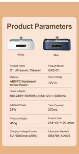 Nettoyeur à ultrasons <span class=keywords><strong>portable</strong></span> d'une capacité de 270ml pour les montres à lunettes de bijoux - Product Image 5