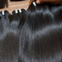 Extensions de cheveux humains vietnamiens bruts, super double drawn, lisses comme des baguettes, pleine longueur 8-32 pouces, prêtes à être expédiées, prix de gros
