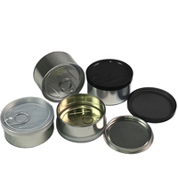 Boîtes de fleurs d'herbes sèches en étain à ouverture facile et auto-scellante 100ml pour couvercle en plastique de 3.5 grammes avec étiquette personnalisée, emballage anti-odeur, boîtes en métal