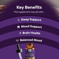 Biochealth Marque Privée – Complément Herbal Végétalien pour le Soulagement du Stress et un Sommeil Apaisant – Gouttes Liquides d'Ashwagandha pour Améliorer l'Humeur
