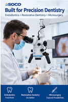 Microscope chirurgical dentaire SCM600 avec zoom 5 niveaux et éclairage LED pour le traitement des canaux radiculaires et la chirurgie dentaire