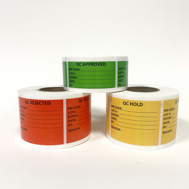 Good Quality Custom Private Qc Passed Stickers Low Price Qc Sticker Label Rolls
