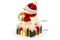 Bonhomme de neige gonflable de Noël avec éclairage LED et boîtes cadeaux, bonhomme de neige avec chapeau rouge et écharpe pour la décoration de jardin extérieur, pelouse, Noël, fêtes