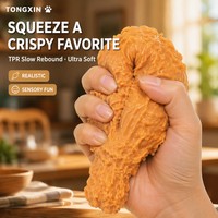 Jouet de bureau anti-stress réaliste en TPR en forme de cuisse de poulet frit géante, à rebond lent, personnalisable OEM, vente en gros