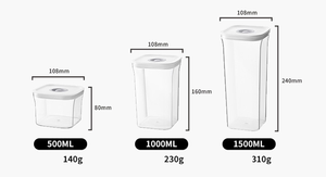 Choice Fun Contenedor prensado <span class=keywords><strong>de</strong></span> plástico transparente Caja cuadrada <span class=keywords><strong>de</strong></span> mantenimiento fresco <span class=keywords><strong>para</strong></span> granos <span class=keywords><strong>de</strong></span> frutas secas Almacenamiento <span class=keywords><strong>de</strong></span> alimentos varios - Product Image 3