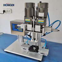 Machine de capsulage semi-automatique de table à quatre roues, capsuleuse de précision pour bouteilles et bocaux en verre et en plastique