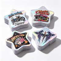 Autocollants découpés sur mesure TEDDY avec logo holographique, vinyle imperméable, autocollant holographique de dessin animé pour emballage UV