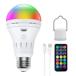 Đèn <span class=keywords><strong>LED</strong></span> cầm tay sạc <span class=keywords><strong>USB</strong></span>, dùng ngoài trời, khẩn cấp, cắm trại, điều khiển từ xa, <span class=keywords><strong>RGB</strong></span>, điều chỉnh nhiệt độ màu 12 sắc, chân đèn E26 - Product Image 1
