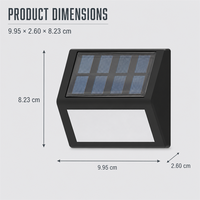 Lampe murale solaire IP65 en polycarbonate, 6 LED SMD, 3500K blanc chaud, éclairage nocturne automatique pour jardin et terrasse