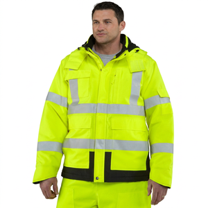 High Visibility Reflective Safety Jacket Class 2 Waterproof Workwear for Men Polyester Material Adult Size Uniform - Product Image 1