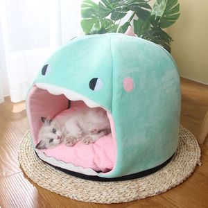 Cartoon Round Cat <b>Bed</b> With Pink Cushion For Indoor Cats Soft Pet House Winter Warm Sleeping <b>Nest</b> Hand Washable - Product Image 1