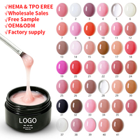 Gel de construction solide OEM Strong 3D Sculpting Extension 15g pour ongles, transparent, rose clair, extension dure, gel poly UV LED