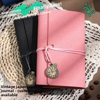 Carnet rétro multifonctionnel à reliure rigide en similicuir, format A6, 80 feuilles, bloc-notes à feuilles mobiles, personnalisable, portable