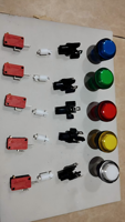 Boutons de machine de jeu d'arcade à réinitialisation automatique, petit bouton carré, interrupteur lumineux, accessoire pour console de jeu
