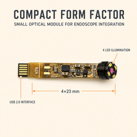 Module de caméra USB 1MP à vision à 90 degrés, mise au point 20-60 mm, résolution 720p, résistant à l'humidité élevée pour système d'endoscopie médicale