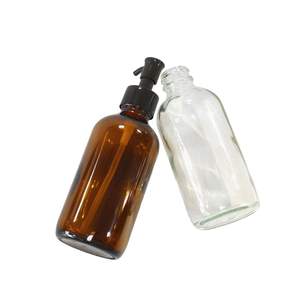 Nouveau Vide 100ml 200ml Transparent Ambre Verre Shampooing Pompe Bouteille Cosmétique Emballage pour Cosmétiques Paquet - Product Image 2