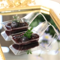 Wegwerp Plastic Ps Snoepschotel Mini Voorgerecht Borden Transparant Bestek Voor Restaurant Party Dessert Proeverij Lepel