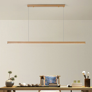 <span class=keywords><strong>Suspension</strong></span> linéaire en noyer, luminaire LED moderne pour salle à manger et îlot de cuisine, <span class=keywords><strong>suspension</strong></span> réglable - Product Image 2