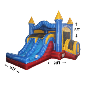 Castillo Inflable para Fiestas, Tobogán Acuático Tropical, Casa Inflable con Piscina, PVC, Portátil, Uso Comercial, Castillo Inflable para Saltar - Product Image 1