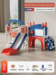 Ensemble de <span class=keywords><strong>balançoire</strong></span> et <span class=keywords><strong>toboggan</strong></span> d'intérieur en plastique durable pour enfants, adapté aux bébés et tout-petits, capacité de moins de 100 kg, maisonnette de jeu sûre et amusante - Product Image 6
