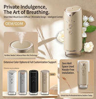 Diffuseur d'huiles essentielles ultrasonique 130 ml mural électrique sans eau contrôlé par application humidificateur rechargeable pour hôtel et maison