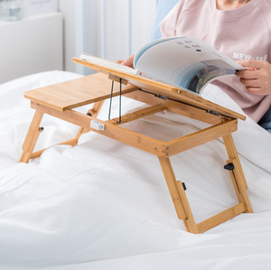 Adjustable Multifunctional <strong>Foldable</strong> Laptop <strong>Desk</strong> Bamboo Laptop Holder <strong>Notebook</strong> <strong>Computer</strong> Table Folding Bamboo Laptop Table for Bed - Product Image 5