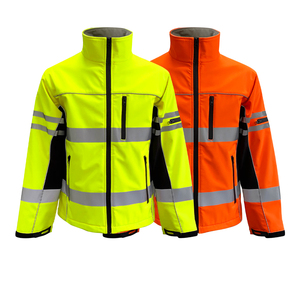 Glory Ansi Class 3 Oem Winter <strong>High</strong> <strong>Visibility</strong> Reflective <strong>Softshell</strong> Safety <strong>Jacket</strong> with Heavy Duty Zipper Closure - Product Image 1