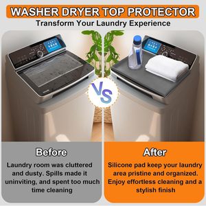 Housses de protection en silicone gris pour lave-linge et sèche-linge, imperméables, antidérapantes et faciles à installer - Product Image 4