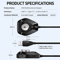 Adaptador de Tarjeta de Sonido USB OEM para PC y Laptop, Plug and Play, Salida de Audio Externa, Transferencia de Datos, Carga, Salida de CC para Auriculares