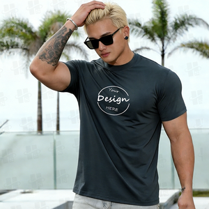 T-shirt a tracolla oversize bianche di alta qualità per uomo Logo stampato personalizzato su t-shirt in cotone bianco - Product Image 2