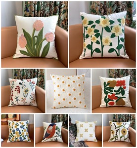 Fundas De Almohada bordadas con flores de estilo marroquí, funda de almohada decorativa de granja de algodón para sofá, funda de cojín para dormitorio, uso doméstico - Product Image 3