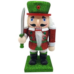 <span class=keywords><strong>Casse</strong></span>-noix traditionnel en bois <span class=keywords><strong>rouge</strong></span> <span class=keywords><strong>et</strong></span> <span class=keywords><strong>vert</strong></span>, décoré de paillettes émeraude, miniature <span class=keywords><strong>et</strong></span> dodu, utilisé pour la décoration de Noël - Product Image 3