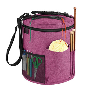 Seau de rangement rond pour fil à tricoter, grande capacité, organisateur d'aiguilles à crochet, sac de rangement pour le dropshipping Shopify - Product Image 1