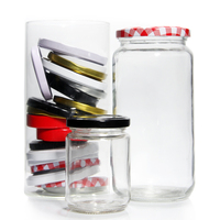 Confiture de miel transparente recyclable de 180ml 250g avec logo personnalisé Conservation du miel alimentaire Récipient rond en verre Bocal en verre avec couvercle en métal