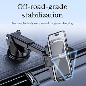 <span class=keywords><strong>Support</strong></span> de téléphone <span class=keywords><strong>portable</strong></span> de qualité supérieure pour tableau de bord et pare-brise, ventouse noire, clip à une touche - Product Image 2