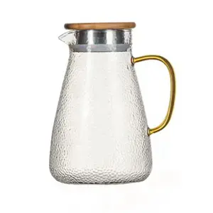 定制廉价透明手工硼硅酸盐玻璃水罐冷水罐咖啡瓶
